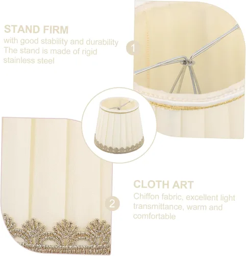 Vista 3 de Angoily Pantalla plisada de gasa para lámpara de repuesto, elegante accesorio para decoración de dormitorio y sala de estar, diseño suave e