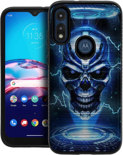 Vista 5 de CasesOnDeck Funda híbrida compatible con Motorola Moto E (2020) / Moto E [Armadura cepillada] Funda protectora delgada contra golpes