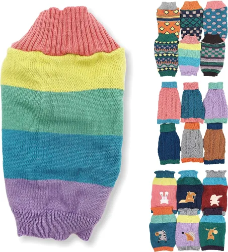Vista 14 de Suéter de punto para perro, ropa de invierno cálida y suave para mascotas pequeñas y grandes (XL: longitud: 22 pulgadas, alce)