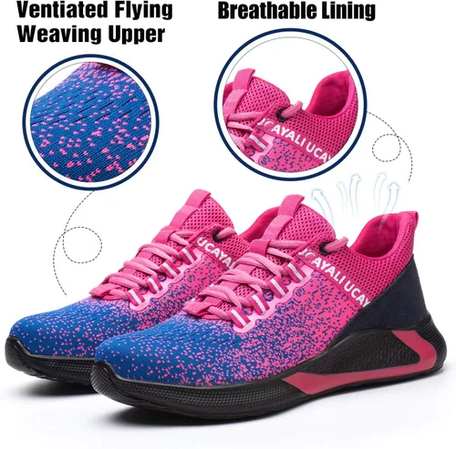 Vista 3 de UCAYALI - Zapatos de seguridad para hombres y mujeres. Tenis de trabajo con puntera de acero, utilizados en la construcción, ligeros y transpirables