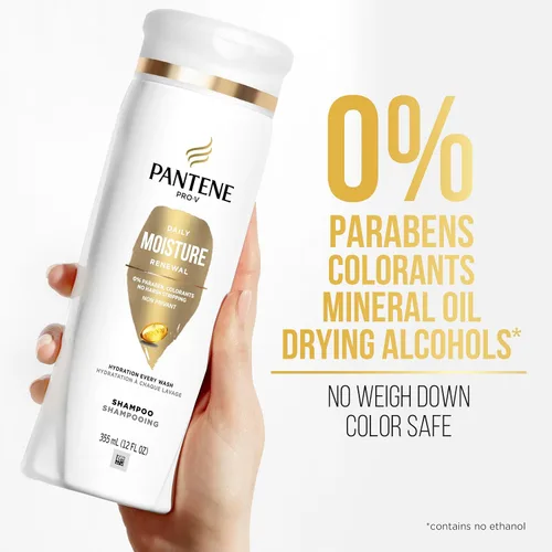 Vista 4 de Pantene PRO-V Champú diario para renovar la humedad, 12 onzas