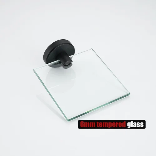 Vista 8 de JQK Pequeños estantes flotantes de vidrio negro, repisas de exhibición de 4 pulgadas para pared, mini decoración, sala de estar, dormitorio, baño