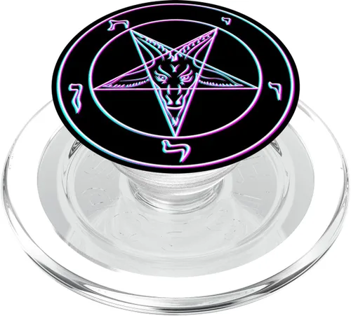 Vista 8 de Waporwave Pentagram Seal of Baphomet - PopSockets Grip and Stand para teléfonos y tabletas, Negro