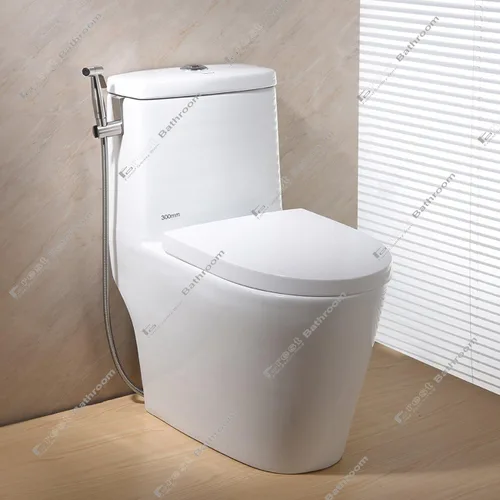 Vista 2 de Pulverizador de bidé de mano de níquel cepillado, rociador de pañales de acero inoxidable calificado Shattaf Juego completo para bidé inodoro baño