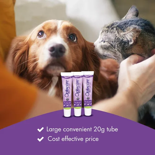 Vista 2 de OptixCare Eye Lube Plus + Hyaluron 20g para perros, gatos y caballos, paquete de 3