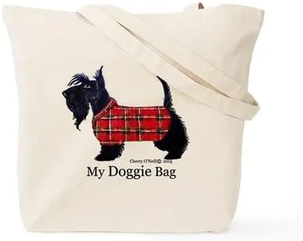 Vista 2 de CafePress Scottie - Bolsa de lona natural bolsa de compras reutilizable