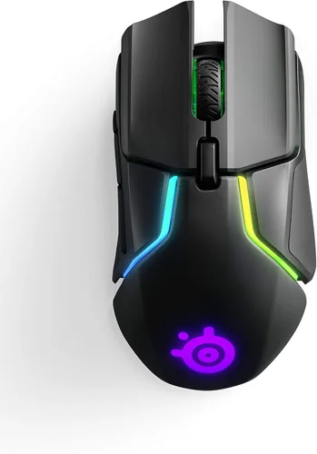 Vista 4 de SteelSeries Rival 650 Mouse Quantum Wireless para videojuegos, batería de carga rápida, 12,000 Cpi Truemove3 + sensor óptico dual, baja distancia