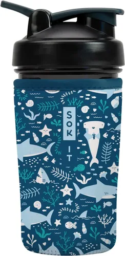 Vista 70 de Sok It BotlSok Botella Mezcladora de Proteínas con Funda Aislante de Neopreno (Floral Abstracto, Se Ajusta a Mezcladoras de 24oz)