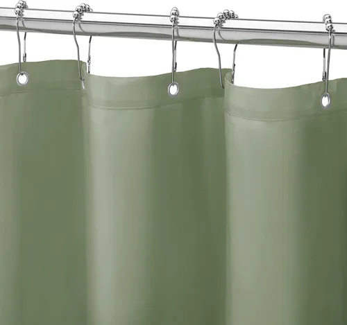Vista 12 de Gibelle Cortina de ducha pequeña de 36 x 72 pulgadas, forro de cortina de ducha beige, forro de ducha de tela impermeable lavable para baño, lavable