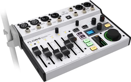 Vista 6 de Behringer FLOW 8 Mezclador Digital de 8 Entradas con Audio Bluetooth y Control de Aplicación, Faders de Canal de 60 mm, 2 Procesadores de FX e