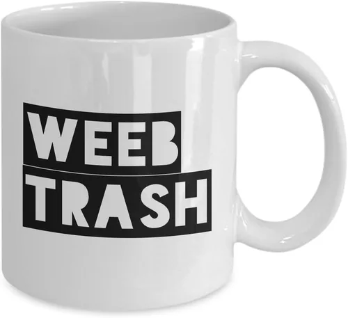 Vista 2 de HollyWood & Twine Weeb Trash Mug Weeb Merch Anime Weeb Stuff Weaboo Stuff Taza de café de cerámica