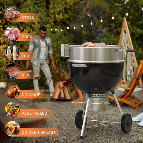 Vista 7 de Kit de anillo de asador Onlyfire de acero inoxidable para parrillas Weber de 22" y otras parrillas de tamaño similar