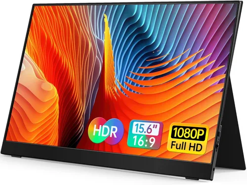 Vista 9 de VILVA - Monitor portátil de 14 pulgadas FHD 1920 * 1200P USB C HDMI ultra delgado IPS con cubierta inteligente y altavoces, HDR plug & play, monitor