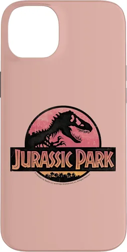 Vista 15 de Funda con logotipo degradado rosa para iPhone 16 Jurassic Park