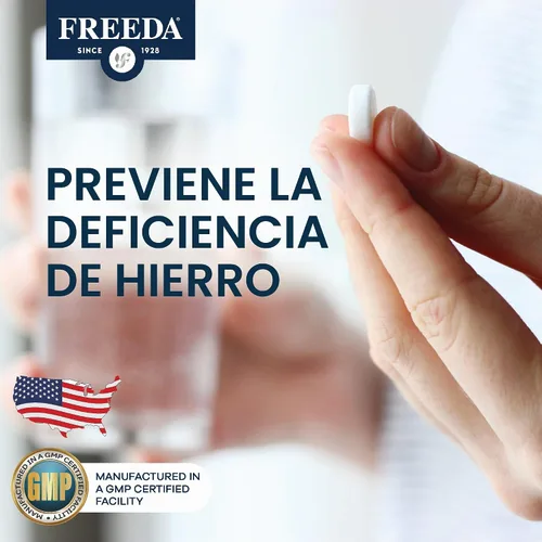 Vista 7 de FREEDA Suplemento de hierro suave de 29 mg, apto para el estómago, 250