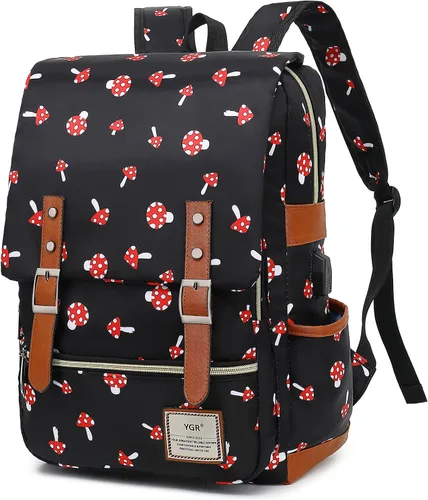 Vista 13 de YGR - Mochila con estampado floral para laptop para mujeres, hembras, escuela, viaje, negocios, deportes al aire libre, oficina, trabajo