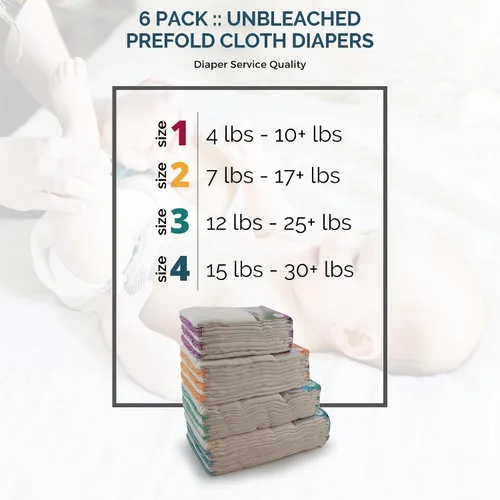 Vista 9 de Kanga Care Pañales reutilizables sin blanquear 70% viscosa de rayón de bambú / 30% algodón preplegados pañales de tela (6 unidades) – Talla 2: bebé