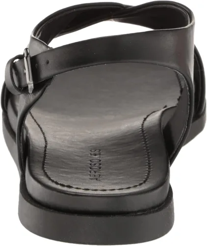 Vista 3 de Aerosoles Sandalias planas para mujer, Negro