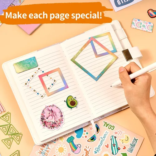 Vista 5 de CAGIE Juego de diario de bricolaje para niñas de 8 a 12 años, regalos para niñas de 9, 10 y 11 años, diario con candado para regalo de cumpleaños