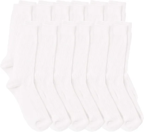 Vista 7 de BASICO Paquete de 12 calcetines hasta la rodilla para uniforme escolar para niñas
