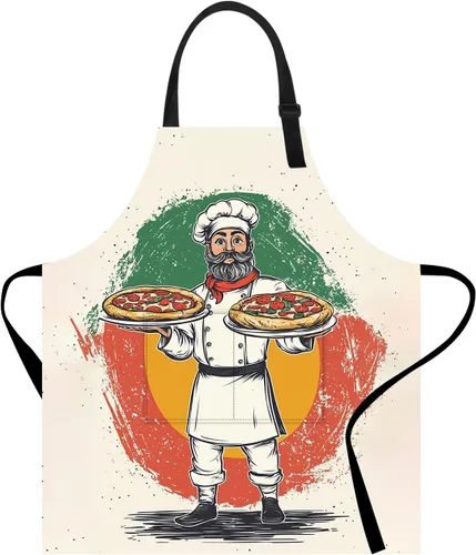 Vista 15 de Delantal de cocina para el hogar, cocina, horneado, jardinería, para mujeres y hombres, con bolsillos, delantal impermeable, 32 x 28 pulgadas