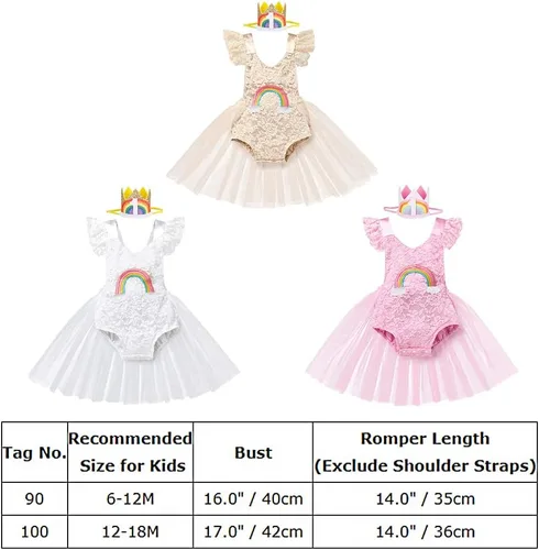 Vista 97 de Traje de bebé niña primer cumpleaños traje de encaje tul mameluco princesa tutú vestido de un año cumpleaños pastel Smash fotografía ropa
