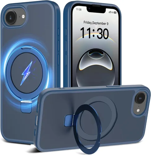 Vista 20 de Funda con soporte ultra magnético para iPhone 15 Pro [protección militar contra caídas] [compatible con MagSafe] a prueba de golpes, translúcida