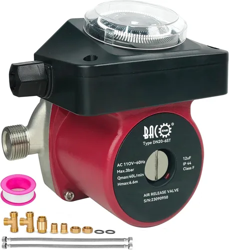 Vista 9 de BACOENG Bomba de recirculación de agua caliente con bridas de 110 V, bomba de circulación NPT conmutable de 3 velocidades de 1 pulgada
