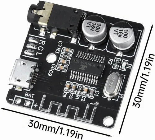 Vista 4 de Aideepen 5 piezas BT 5.0 módulo receptor de audio estéreo, placa decodificadora MP3 de 3.7-5V y amplificador para altavoz de coche