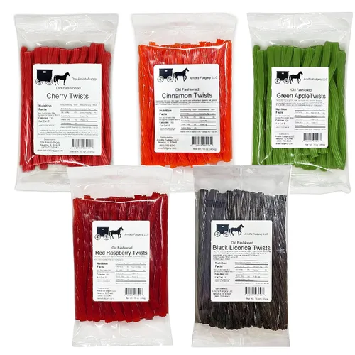 Vista 13 de Arndts Fudgery Amish Giros de regaliz – Tres paquetes de 16 onzas – Negro