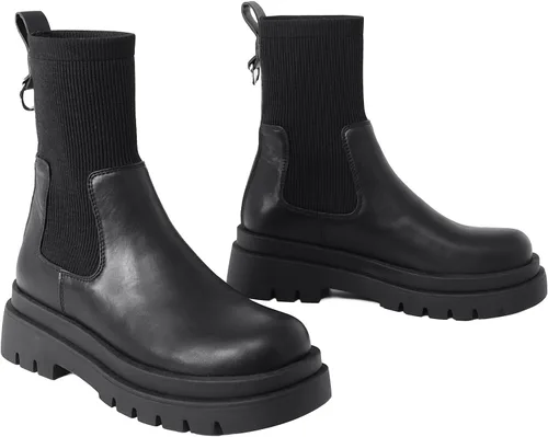 Vista 3 de Shoe'N Tale Chelsea - Botines para mujer, con plataforma elástica, suela elástica, antideslizantes, punta redonda, sin cordones