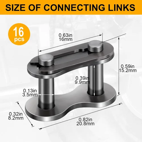 Vista 2 de PAGOW 16PCS #41 - Enlaces de conexión de cadena de rodillos, conector maestro Heavy Duty Manganese Steel Chain Master Link for Bycicles, Mini