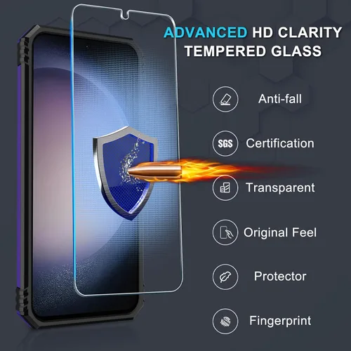 Vista 6 de Janmitta Funda compatible con Samsung Galaxy A35 5G, funda integrada para lente de cámara deslizante + protector de pantalla + soporte de anillo