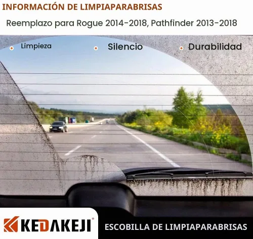 Vista 6 de Juego de limpiaparabrisas trasero compatible con Nissan Rogue 2014-2018 compatible con Nissan Pathfinder 2013-2018 Nissan Rogue 2014-2018