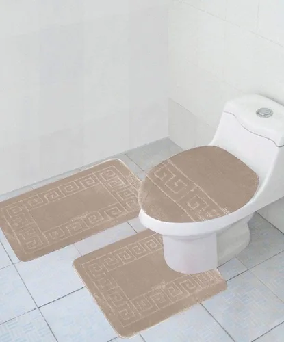 Vista 2 de WPM WORLD PRODUCTS MART Juego de 3 alfombras de baño con patrón de alfombra de baño (20 x 32 pulgadas)/alfombrilla de contorno grande