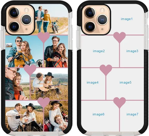 Vista 19 de Funda de teléfono personalizada para iPhone 11 Pro Max personalizada con collage de múltiples imágenes, fundas resistentes a los arañazos, a