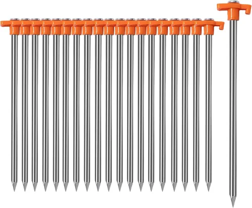 Vista 7 de Cheardia Paquete de 10 Estacas de Tienda de Campaña Resistentes, Estacas de Patio de 9.75 Pulgadas de Metal Antioxidante Clavijas para Tienda