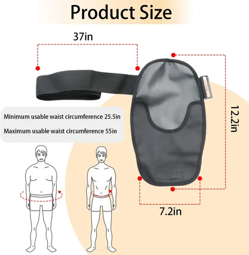 Vista 3 de Paquete de 2 fundas para bolsas de colostomía, fundas impermeables para bolsas de ostomía con cinturón ajustable, portátil, universal, lavable
