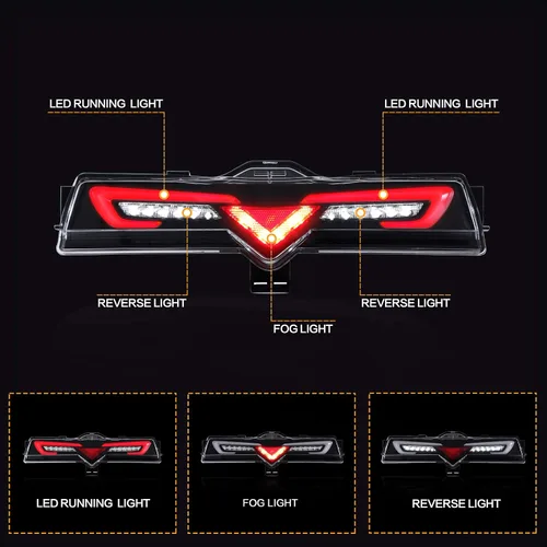 Vista 2 de VLAND Conjunto de luces traseras para Toyota GT86 2012-2020, BRZ 2013-2018, FRS 2012-2016 con señal de giro, luz LED DRL, enchufar y usar