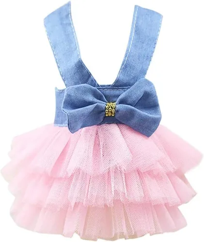 Vista 8 de Vestido de perro arnés para niña, ropa Yorkie para perros pequeños, vestidos para cachorros y niñas, vestido tutú pequeño