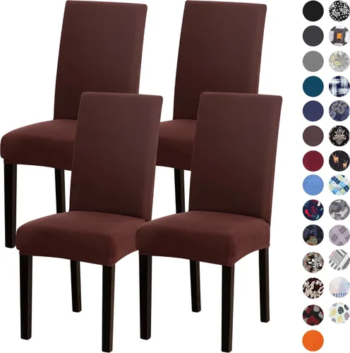 Vista 92 de Sufdari Juego de 2 fundas para sillas de comedor, fundas para sillas de cocina, fundas para sillas Parsons, protectores de sillas de elastano