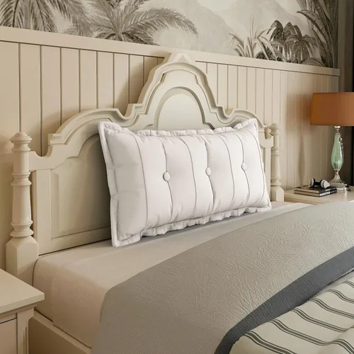 Vista 25 de Johnear Almohada de cabecera negra de felpa para lectura, almohada de apoyo para la espalda, almohada para cama sentada, sofá cama para adultos