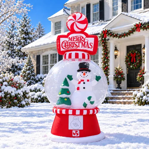 Vista 5 de Inflables navideños para decoración al aire libre, globo de nieve 2-Multi