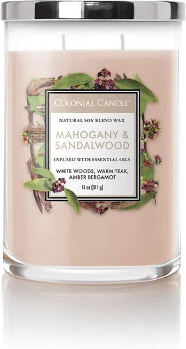 Vista 13 de Colonial Candle - Vela perfumada de frasco con aroma a agua de coco, colección clásica de cilindros, 2 mechas, azul, 19 onzas - hasta 120 horas