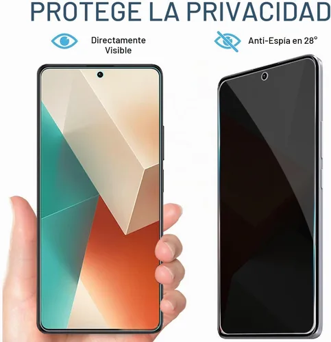 Vista 2 de [2+2 unidades para Xiaomi Redmi Note 13 Pro+ Protector de pantalla de privacidad flexible (no vidrio templado) y protector de pantalla de lente