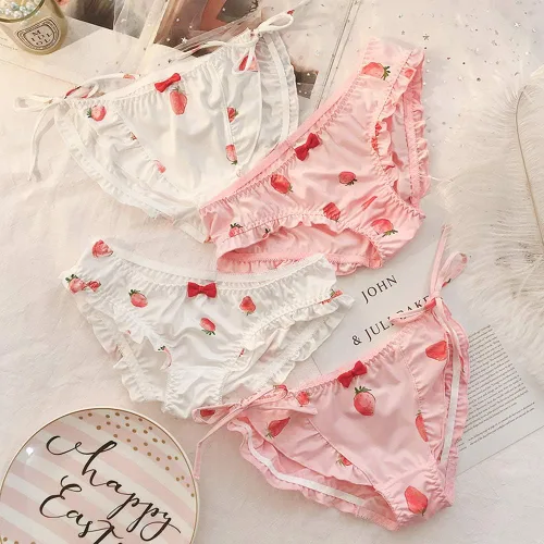 Vista 7 de Paquete de 2 bragas japonesas de Stawberry para bikini, ropa interior de anime para cosplay