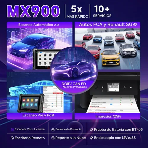 Vista 5 de Autel Escáner MaxiCheck MX900, herramienta de escaneo bidireccional 2026 con más de 3000 pruebas activas, diagnóstico de todos los sistemas, CAN