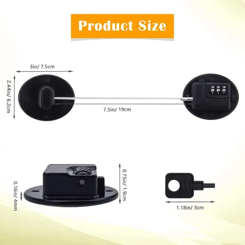 Vista 2 de 4 cerraduras para refrigerador, cerradura de puerta de refrigerador sin taladro, cerradura de nevera con contraseña, mini cerradura digital