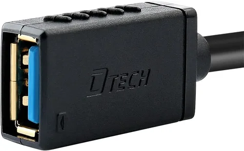 Vista 5 de DTECH Cable de extensión USB 3.0 de 6 pies tipo A, macho a hembra, cable de puerto con conector chapado en oro (negro, 6 pies)