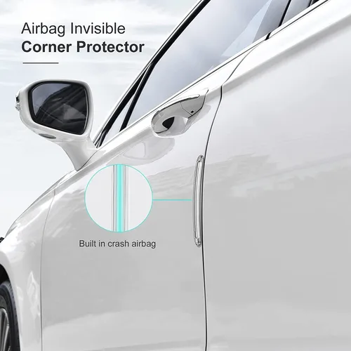 Vista 3 de Protector anticolisión para puerta de automóvil, tiras transparentes, protectores adhesivos universales para bordes de puertas de automóvil